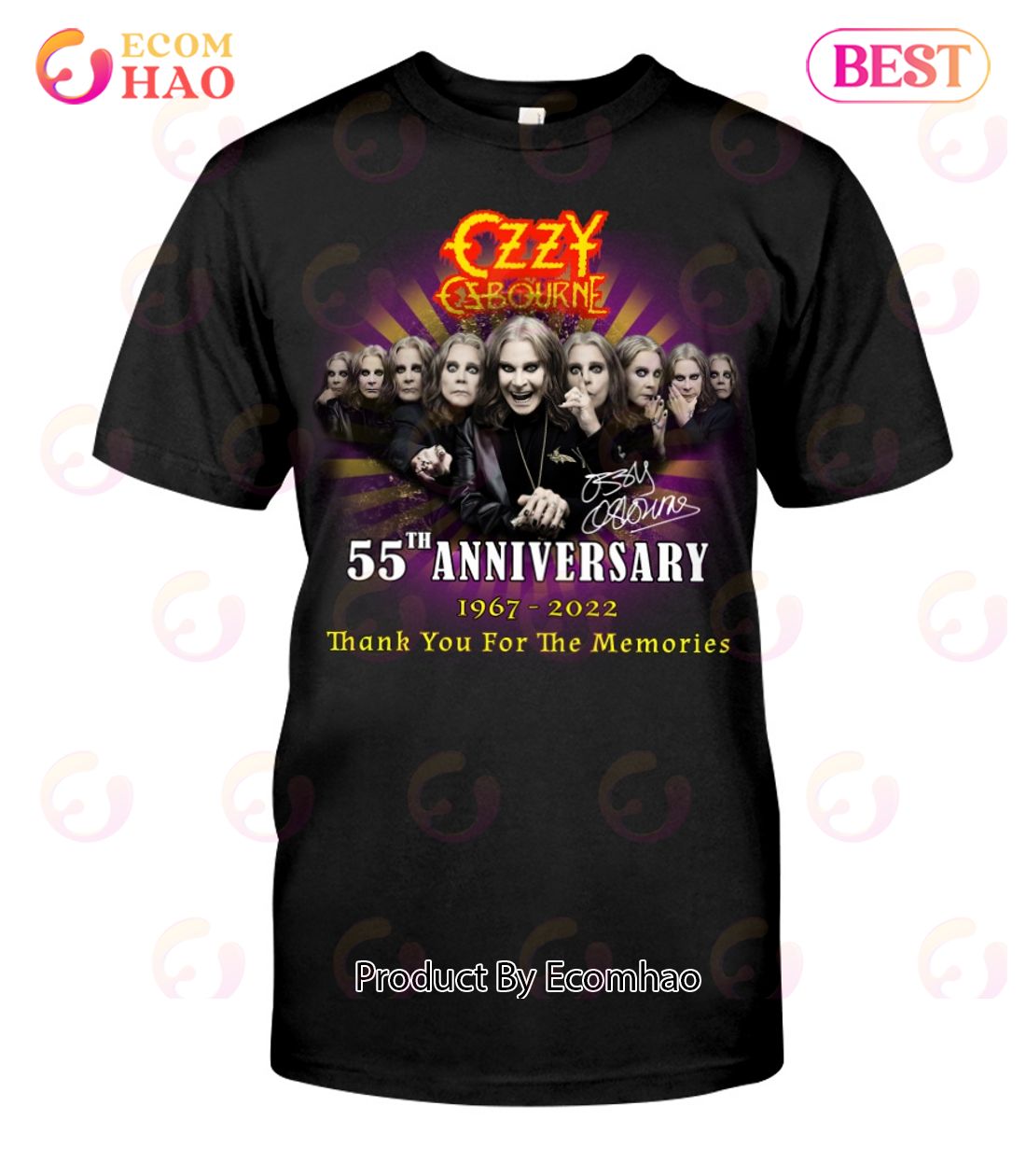 Ozzy Osbourne 55th Anniversary 1967 – 2023 Thank You For The Memories T-Shirt