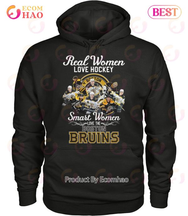 Real Women Love Hockey Smart Women Love The Boston Bruins T-Shirt