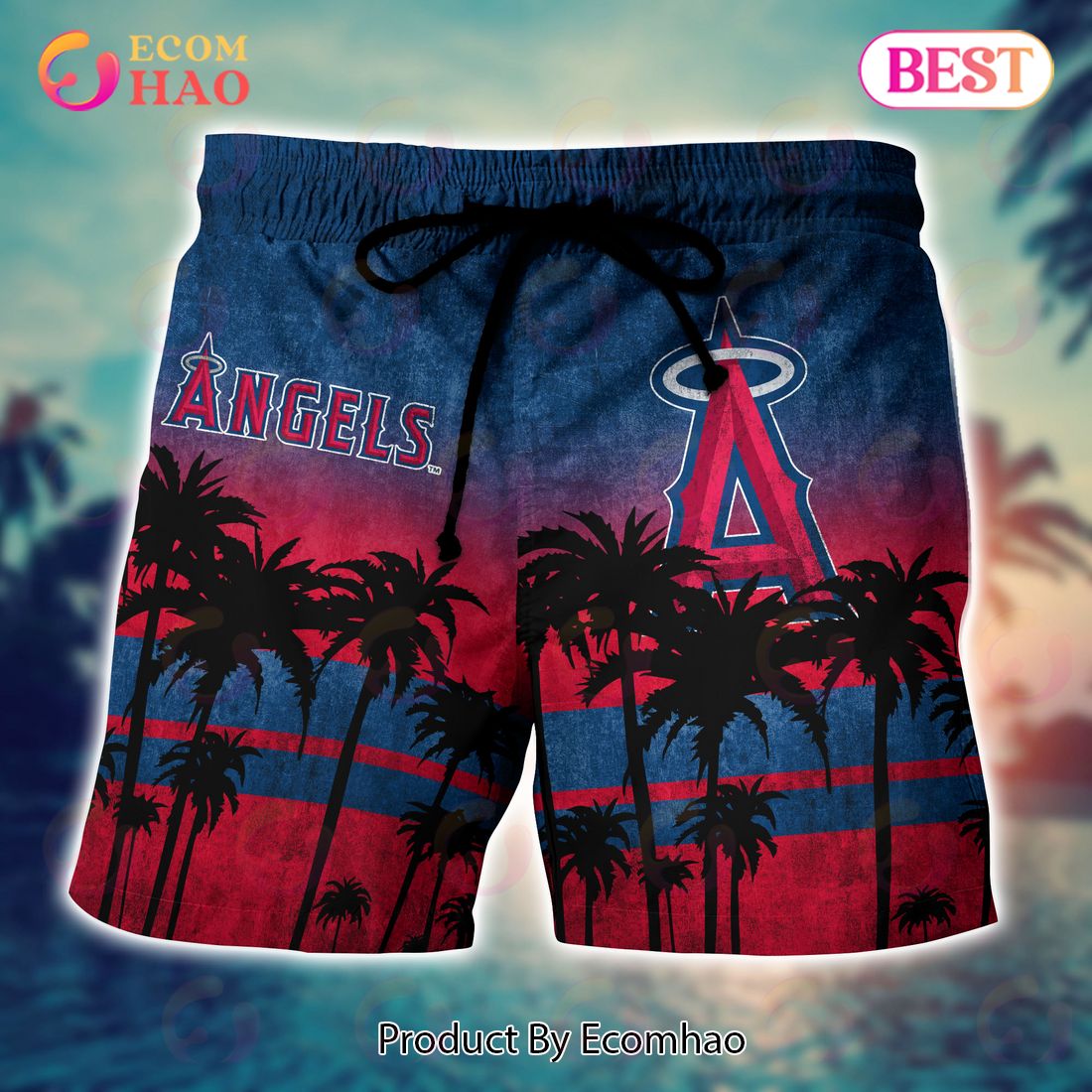 LIMITED] Los Angeles Angels MLB-Summer Hawaiian Shirt And Shorts