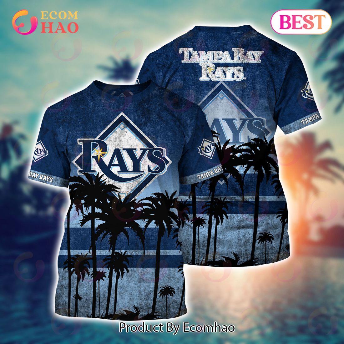 Tampa Rays Bay Pattern Major League Baseball 3D Print Hawaiian Shirt