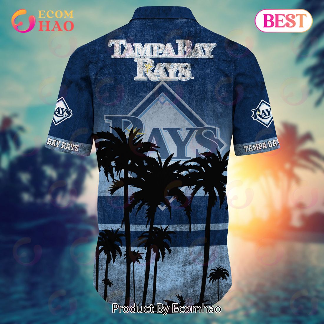 Tampa Rays Bay Pattern Major League Baseball 3D Print Hawaiian Shirt