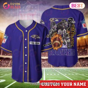 Baltimore Ravens NFL Personalized Baseball Jersey
