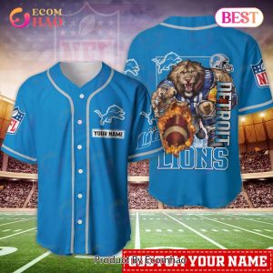 Detroit Lions NFL Personalized Baseball Jersey