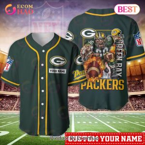 Green Bay Packers NFL Personalized Baseball Jersey