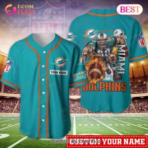 Miami Dolphins NFL Personalized Baseball Jersey