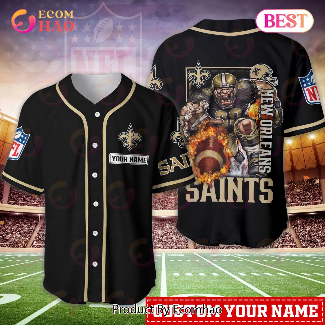 New Orleans Saints Baseball Jersey NFL Fan Gifts Custom Name and Number -  Beuteeshop