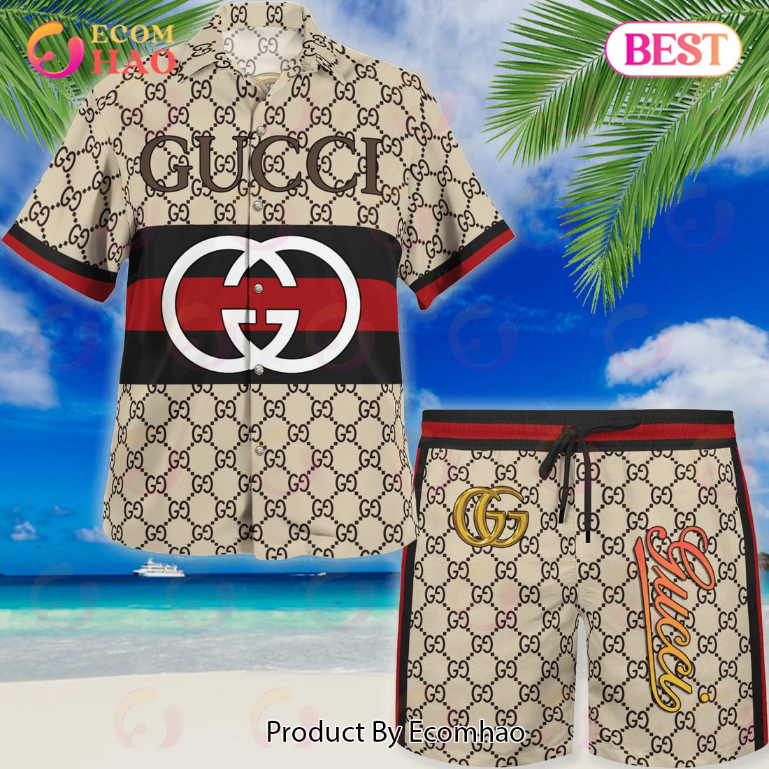 NEW Gucci Hot Summer 2023 Hawaiian Shirt & Beach Shorts Luxury Items