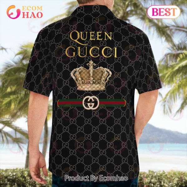 NEW Gucci King Black Color  Hawaiian Shirt & Beach Shorts