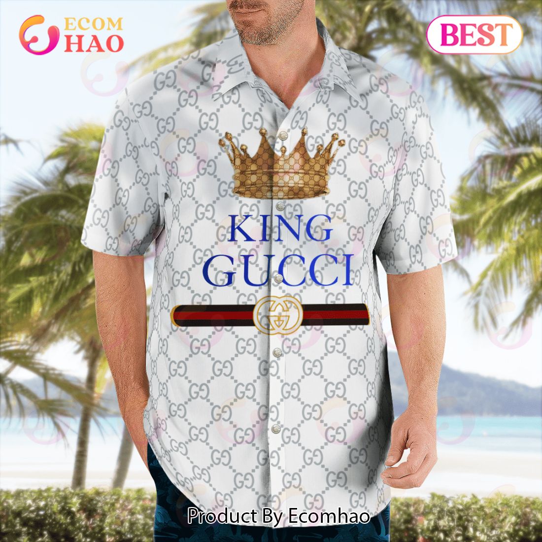 NEW Gucci King Hawaiian Shirt & Beach Shorts Luxury Items