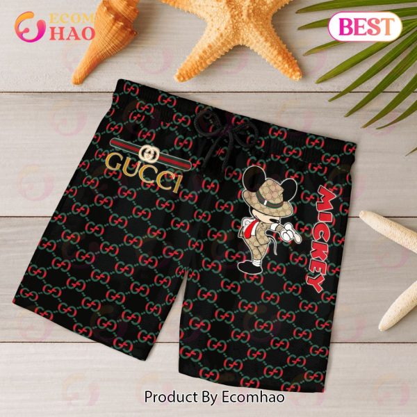 NEW Gucci Mickey Hot Summer Hawaiian Shirt & Beach Shorts