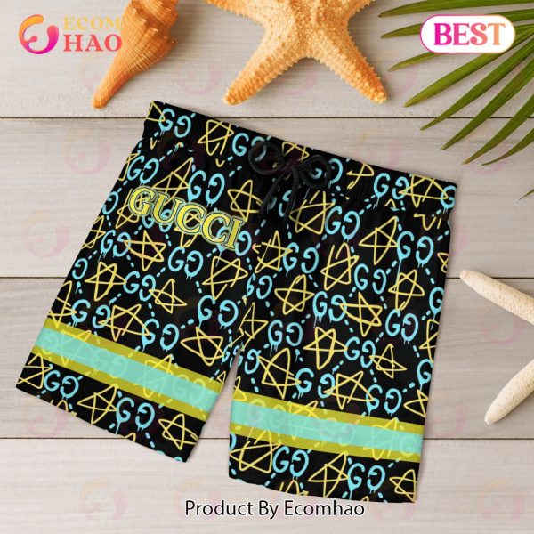 NEW Gucci Star Hawaiian Shirt & Beach Shorts