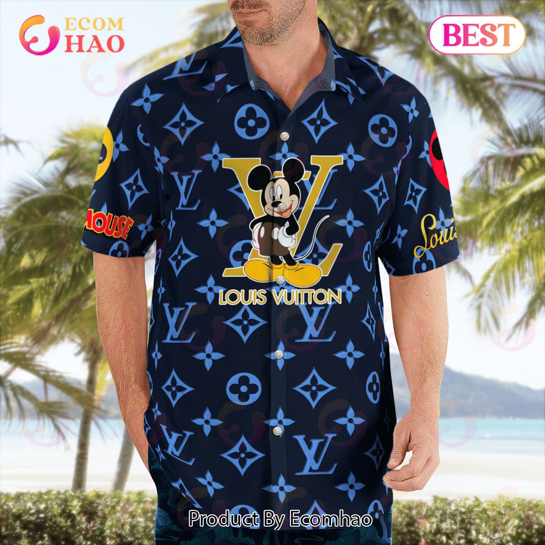 Mickey Mouse Louis Vuitton Monogram Hawaiian Shirt