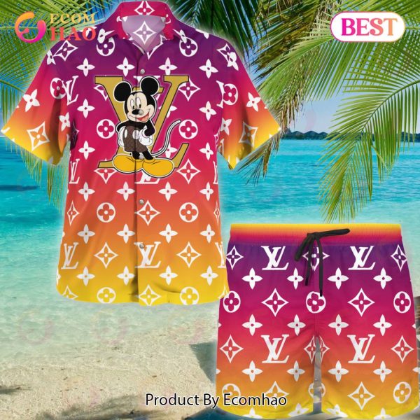 NEW Louis Vuitton Mickey Mouse Hawaiian Shirt & Beach Shorts