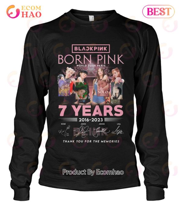 Black Pink Born Pink World Tour Paris 7 Years 2016 – 2023 Thank You For The Memories T-Shirt