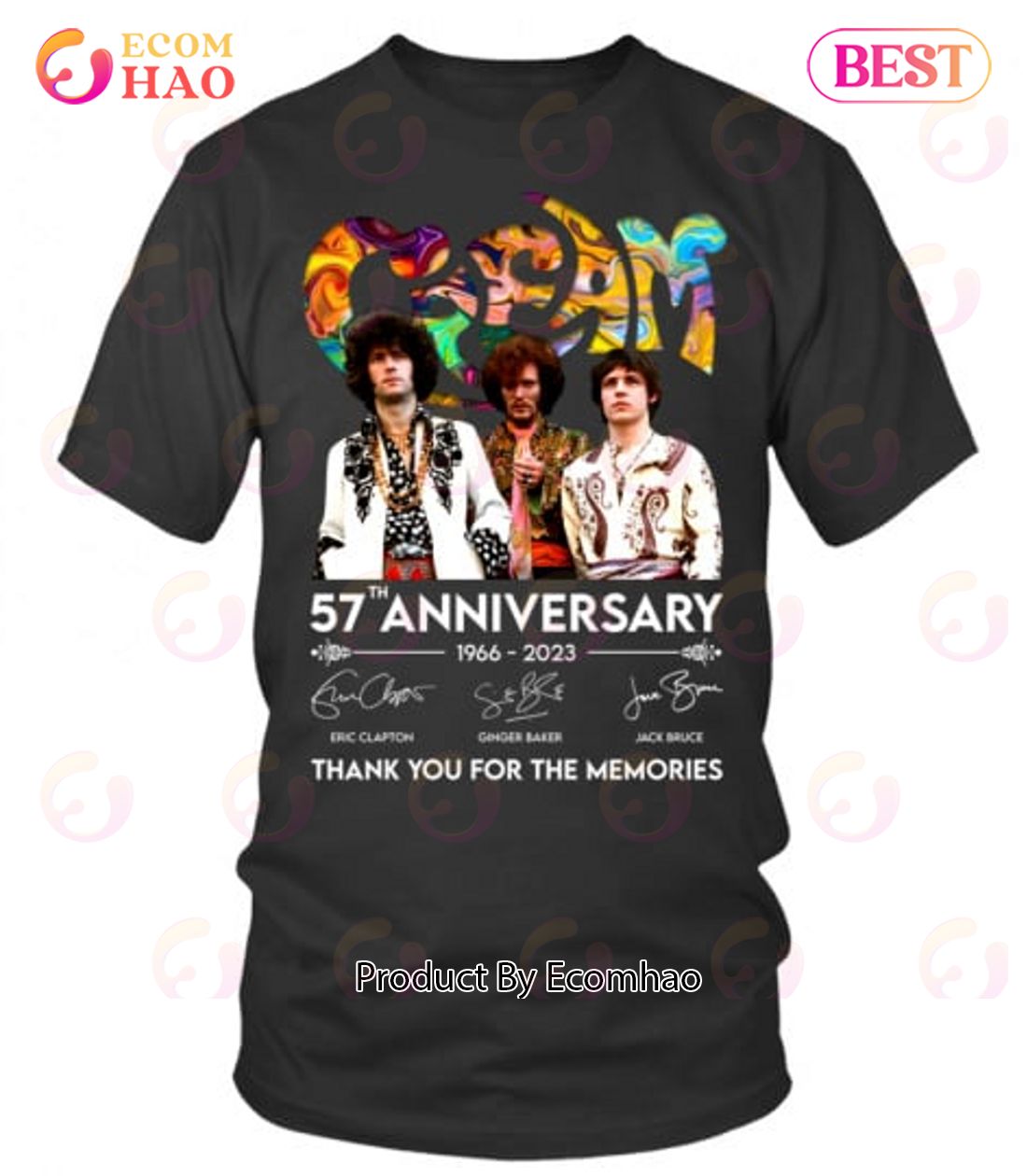 Cream Band 57th Anniversary 1966 – 2023 Thank You For The Memories T-Shirt