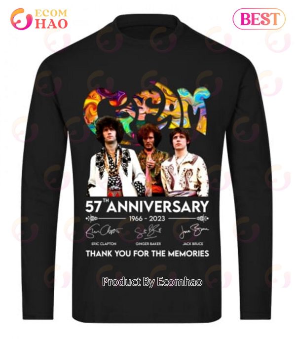 Cream Band 57th Anniversary 1966 – 2023 Thank You For The Memories T-Shirt