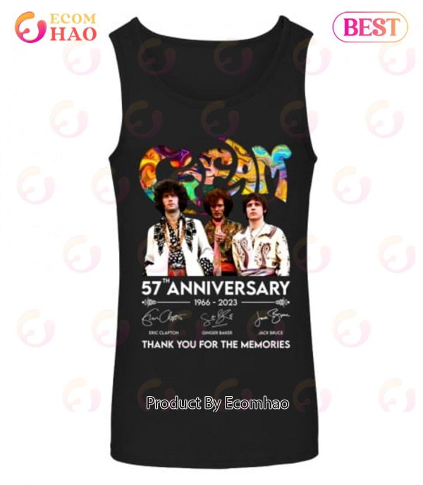 Cream Band 57th Anniversary 1966 – 2023 Thank You For The Memories T-Shirt