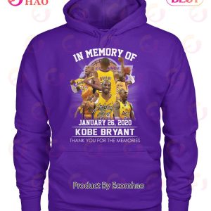 In Memory Of January 26, 2020 Kobe Bryant Thank You For The Memories T-Shirt