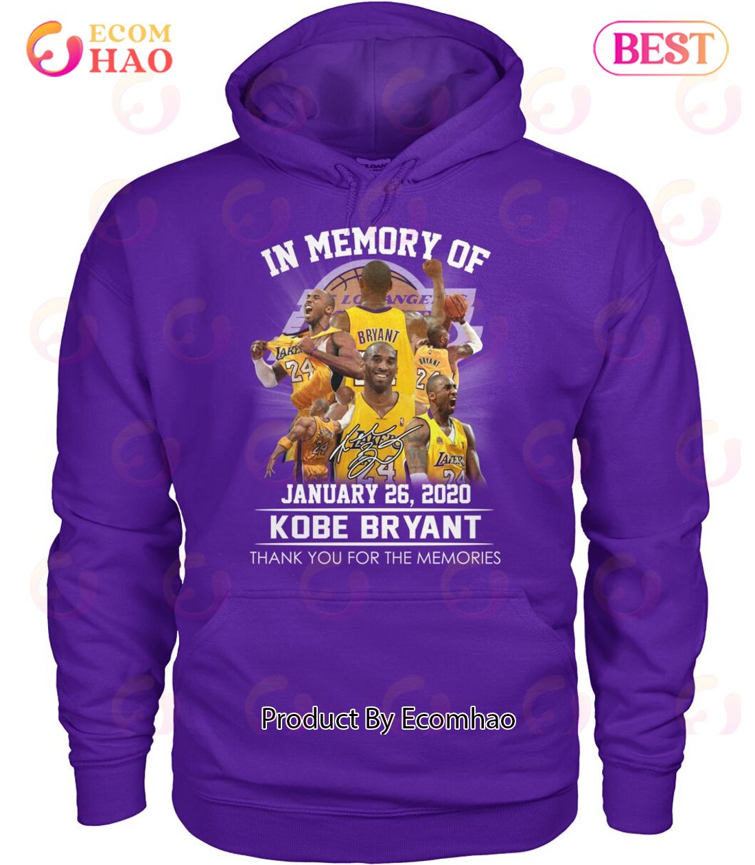 In Memory Of January 26, 2020 Kobe Bryant Thank You For The Memories T-Shirt