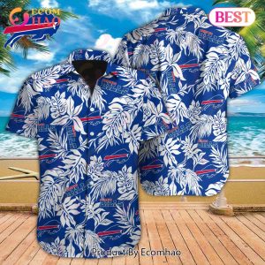 NFL Buffalo Bills Special Hawaiian Tropical Leaves Design Button Shirt