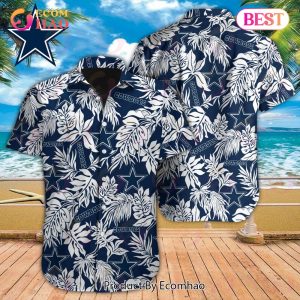 NFL Dallas Cowboys Special Hawaiian Tropical Leaves Design Button Shirt