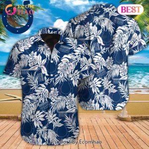 NFL Indianapolis Colts Special Hawaiian Tropical Leaves Design Button Shirt