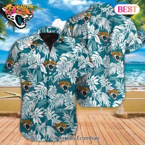 NFL Jacksonville Jaguars Special Hawaiian Tropical Leaves Design Button Shirt