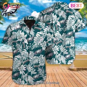 NFL Philadelphia Eagles Special Hawaiian Tropical Leaves Design Button Shirt