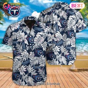 NFL Tennessee Titans Special Hawaiian Tropical Leaves Design Button Shirt