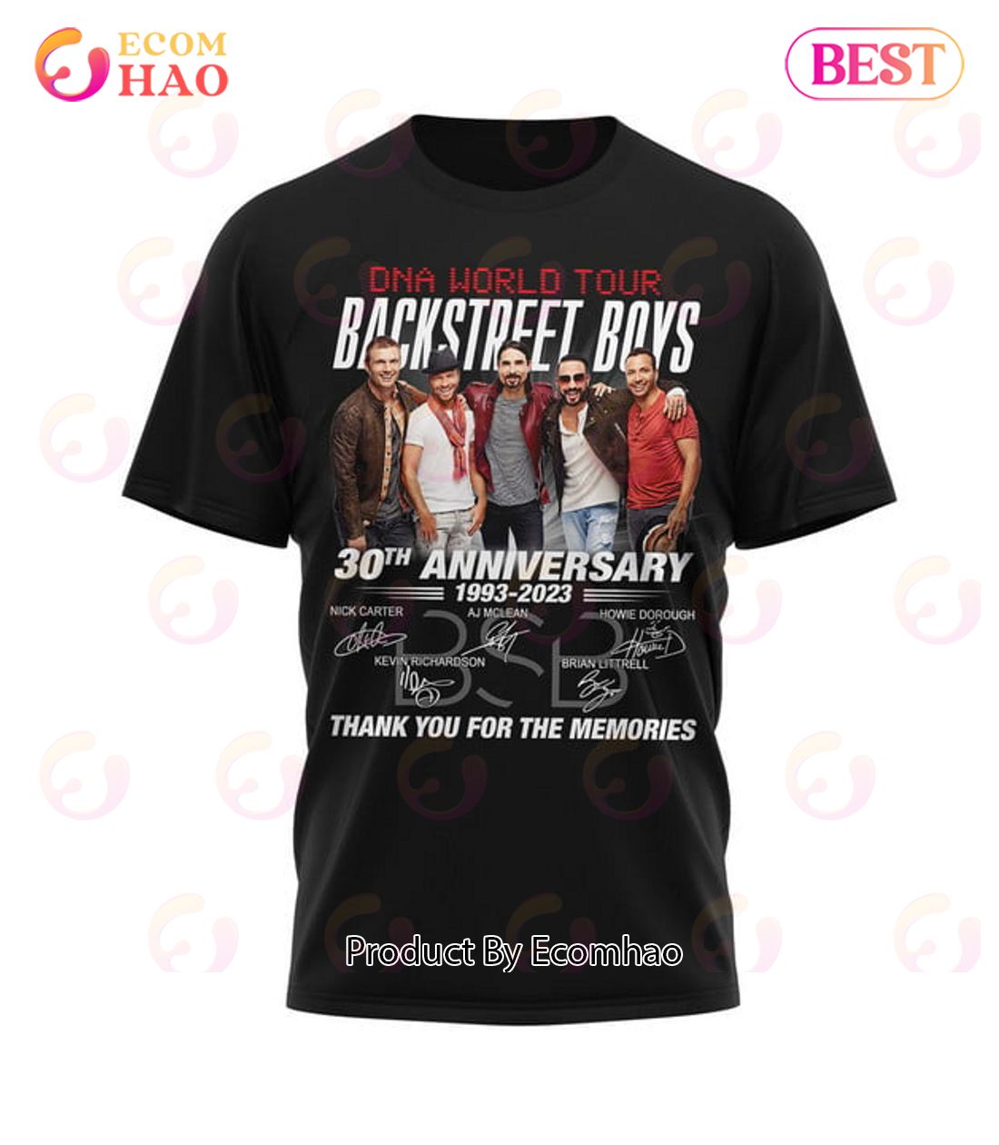 DNA World Tour Backstreet Boys 30th Anniversary 1993 – 2023 Thank You For The Memories T-Shirt