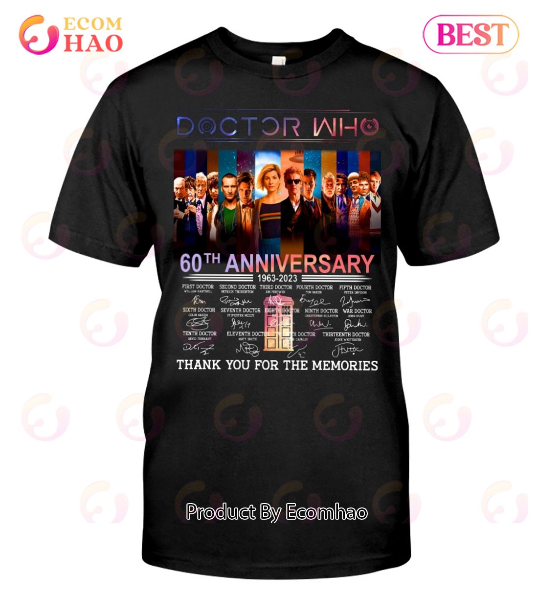 Doctor Who 60th Anniversary 1963 – 2023 Thank You For The Memories T-Shirt