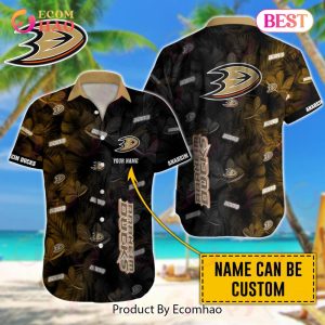 NHL Anaheim Ducks Special Custom Name Hawaiian Design Button Shirt