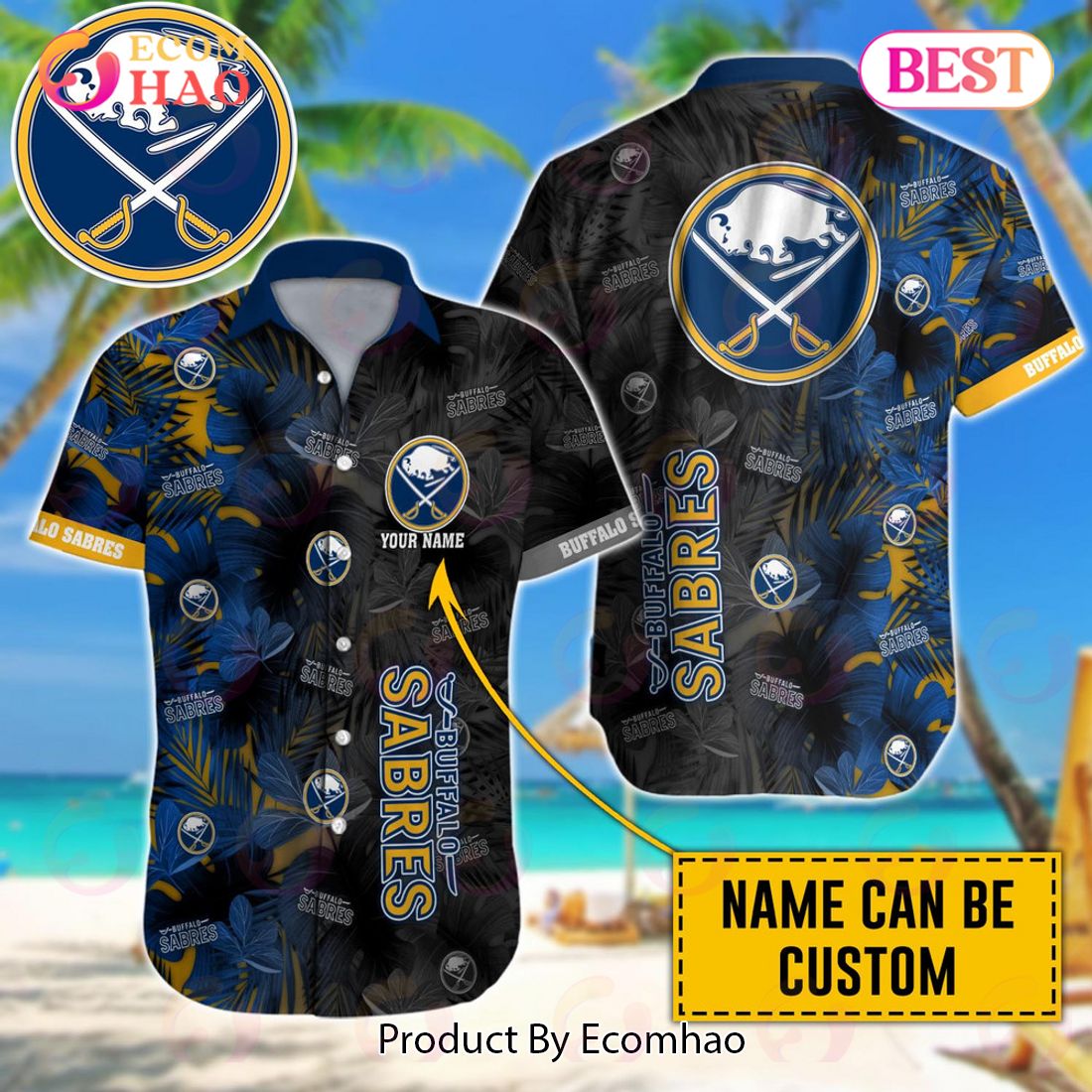 NHL Buffalo Sabres Custom Name Number Special Gradient Retro