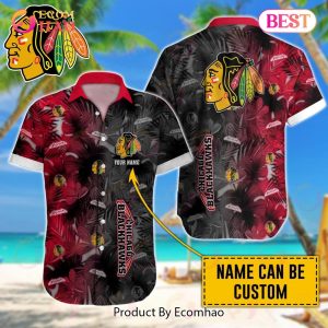 NHL Chicago Blackhawks Special Custom Name Hawaiian Design Button Shirt