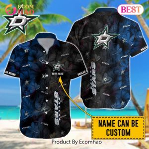 NHL Dallas Stars Special Custom Name Hawaiian Design Button Shirt