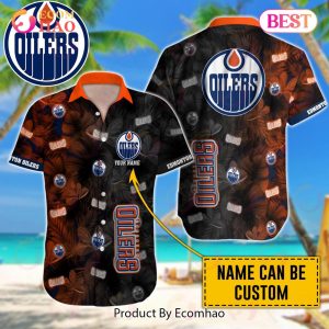 NHL Edmonton Oilers Special Custom Name Hawaiian Design Button Shirt