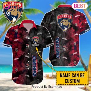 NHL Florida Panthers Special Custom Name Hawaiian Design Button Shirt
