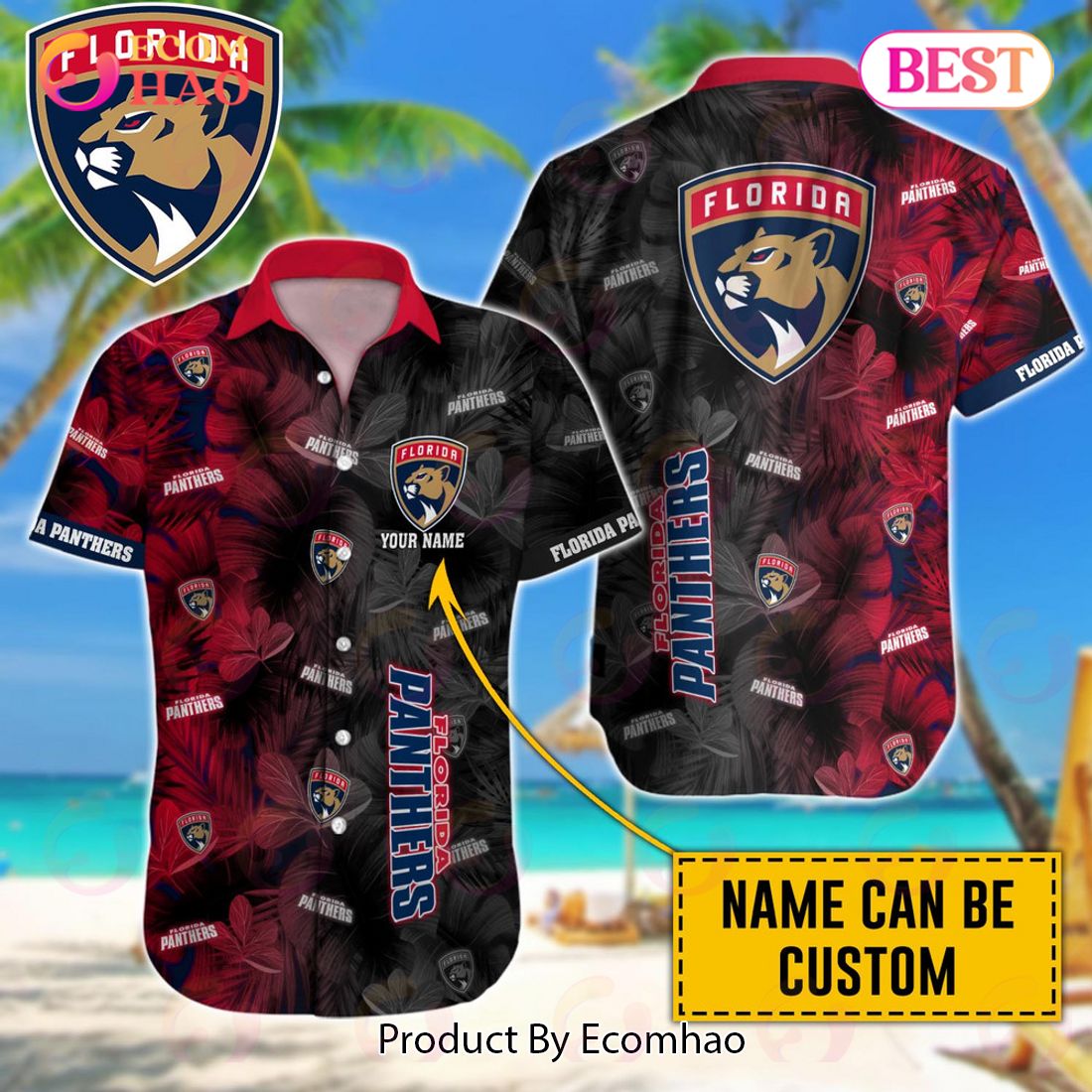 NHL Florida Panthers Custom Name Number Camo Military Appreciation Team  Jersey T-Shirt