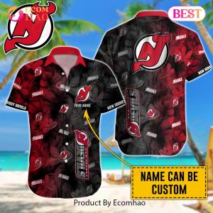 NHL New Jersey Devils Special Custom Name Hawaiian Design Button Shirt