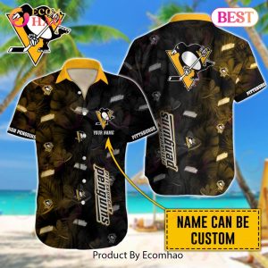 NHL Pittsburgh Penguins Special Custom Name Hawaiian Design Button Shirt