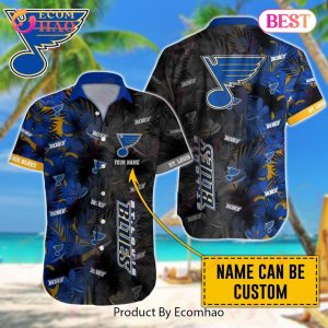 NHL St. Louis Blues Special Custom Name Hawaiian Design Button Shirt