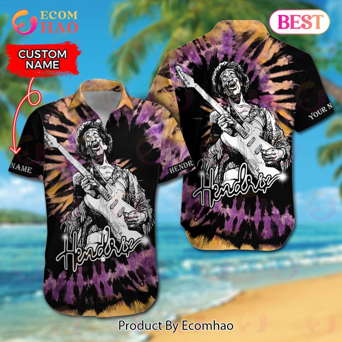 Jimi Hendrix Custom Name Aloha Shirt New Trending