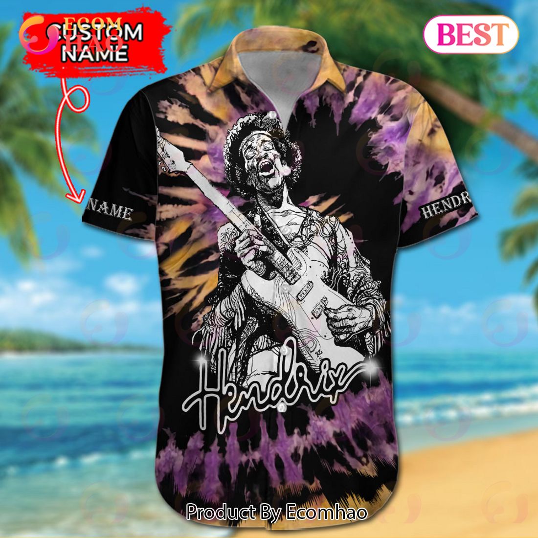 Jimi Hendrix Custom Name Aloha Shirt New Trending