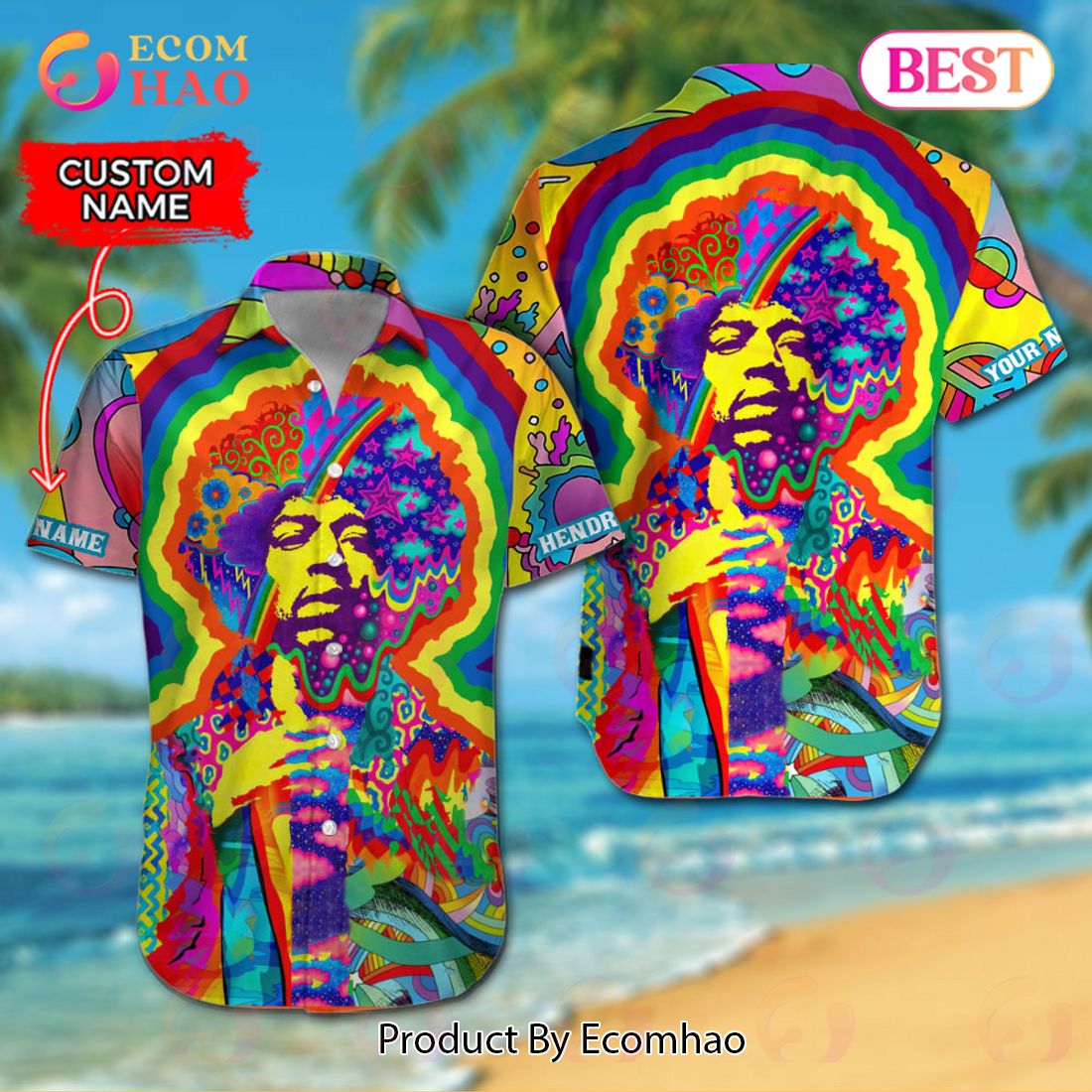 NEW Jimi Hendrix Custom Name Hawaiian Shirt New Trending