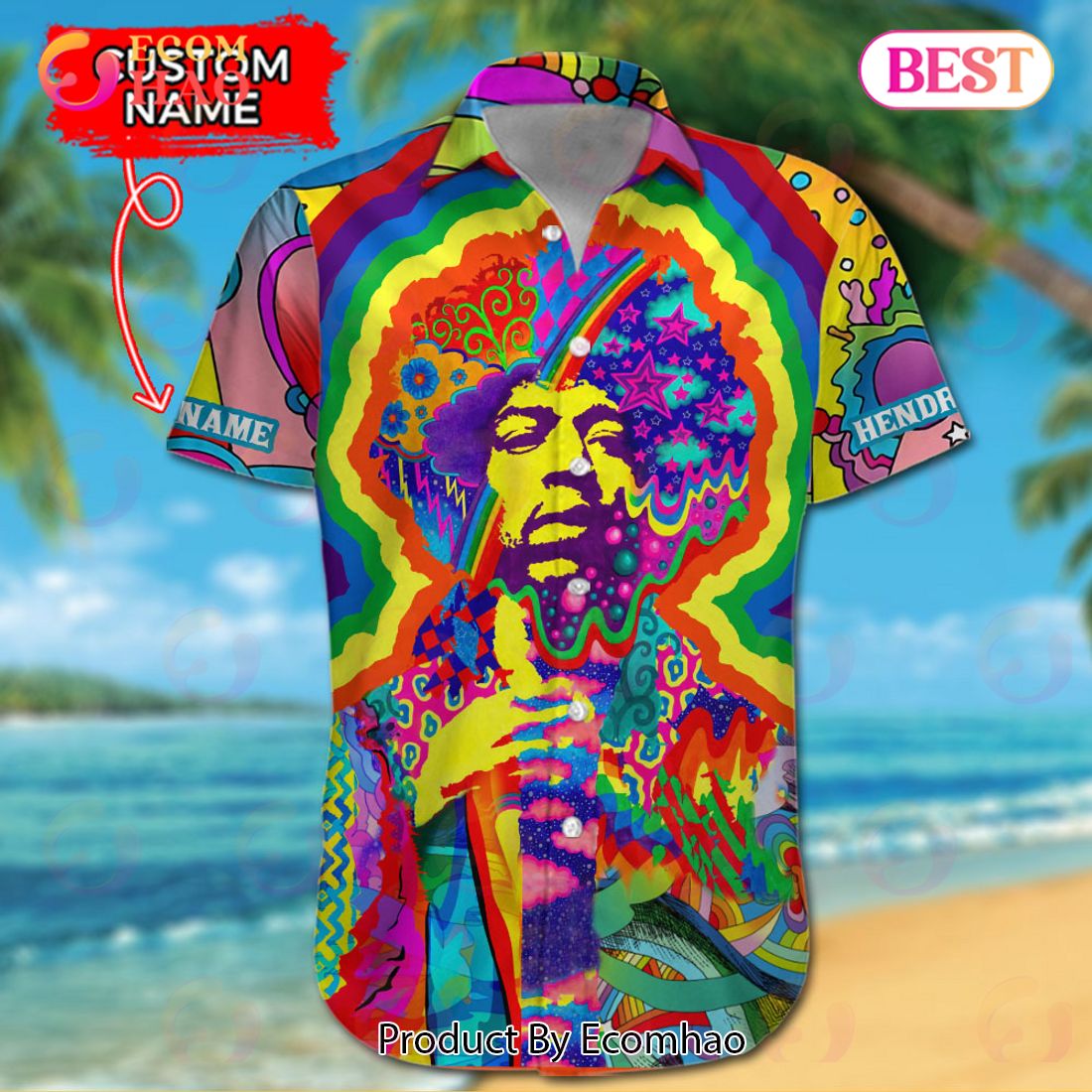 NEW Jimi Hendrix Custom Name Hawaiian Shirt New Trending