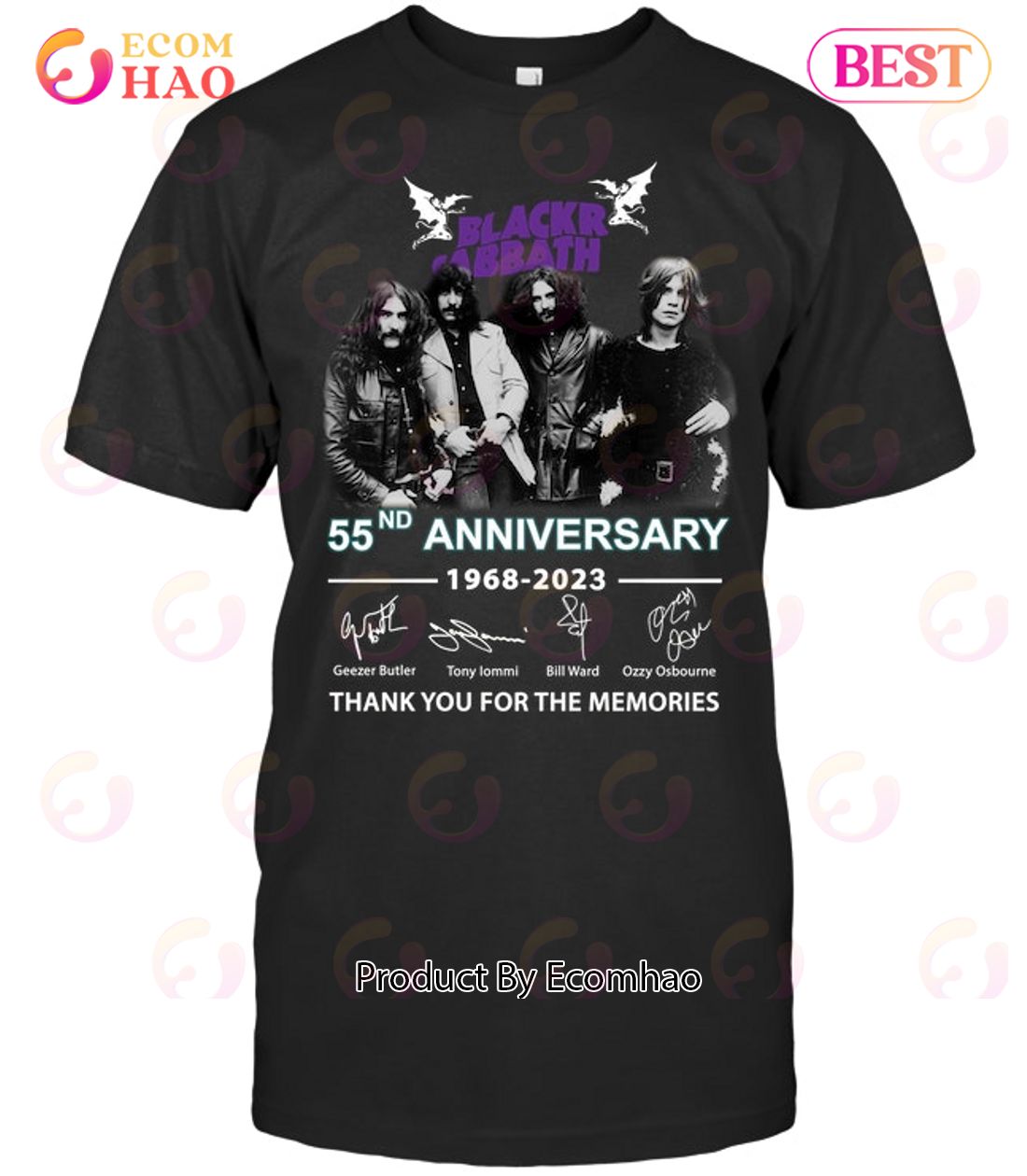 Black Sabbath 55nd Anniversary 1968 – 2023 Thank You For The Memories T-Shirt