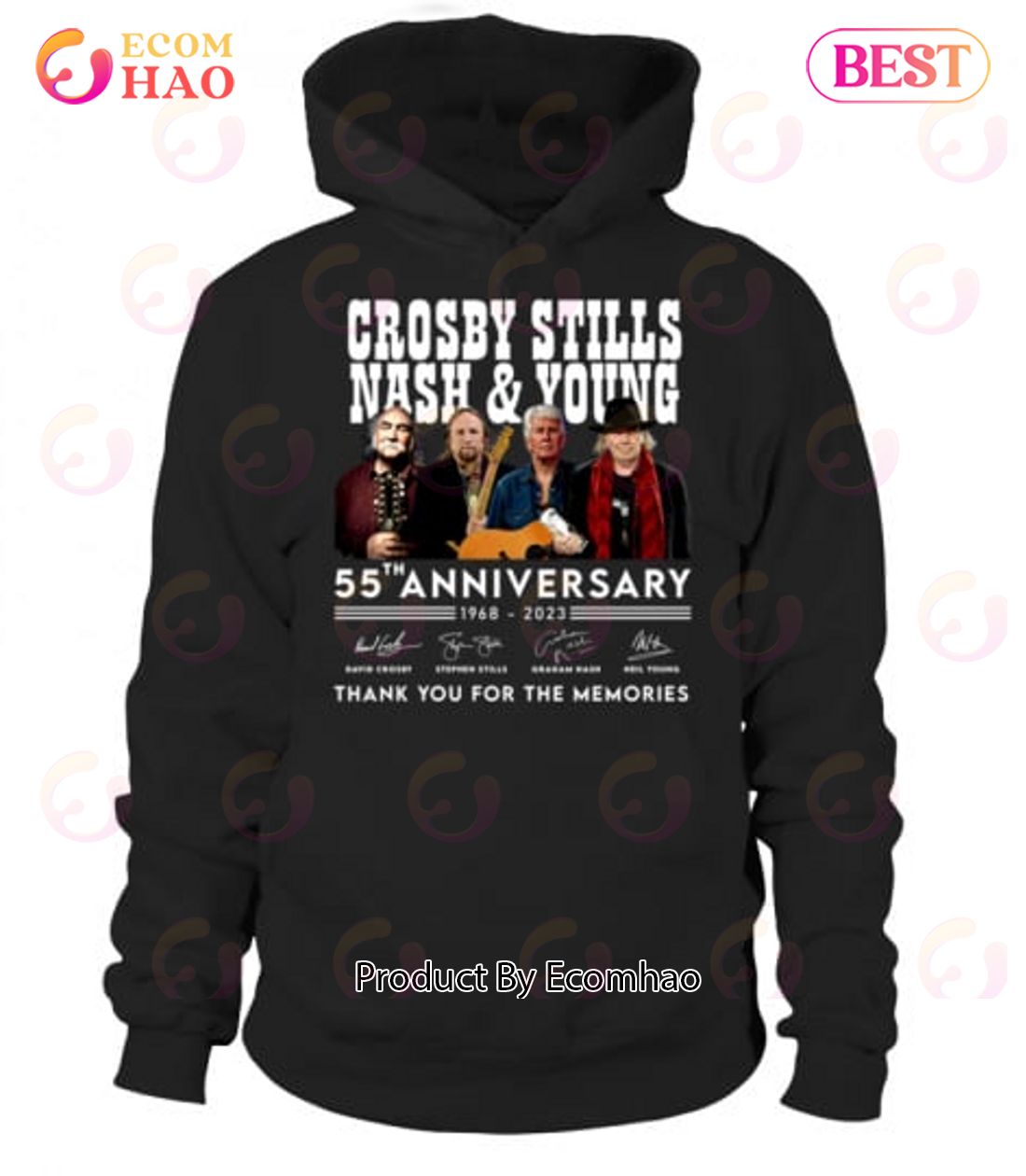 Crosby Stills Nash & Young 55th Anniversary 1968 – 2023 Thank You For The Memories T-Shirt