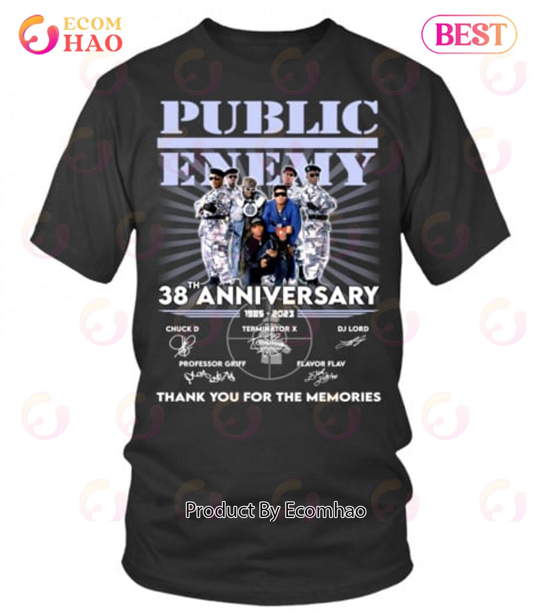 Public Enemy 38th Anniversary 1985 – 2023 Thank You For The Memories T-Shirt