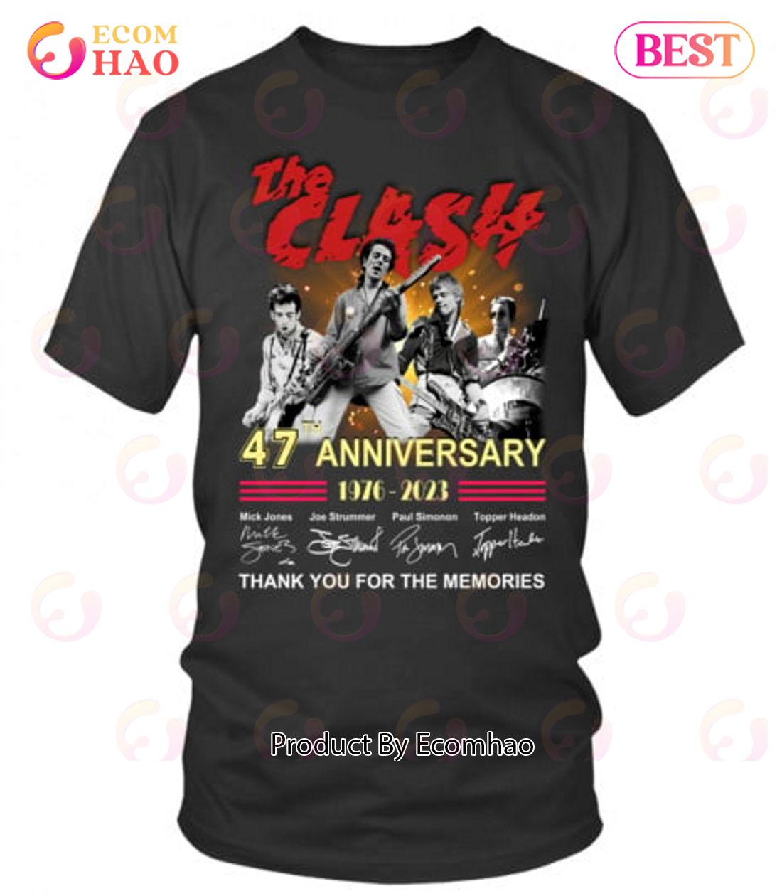 The Clash 47th Anniversary 1976 – 2023 Thank You For The Memories T-Shirt