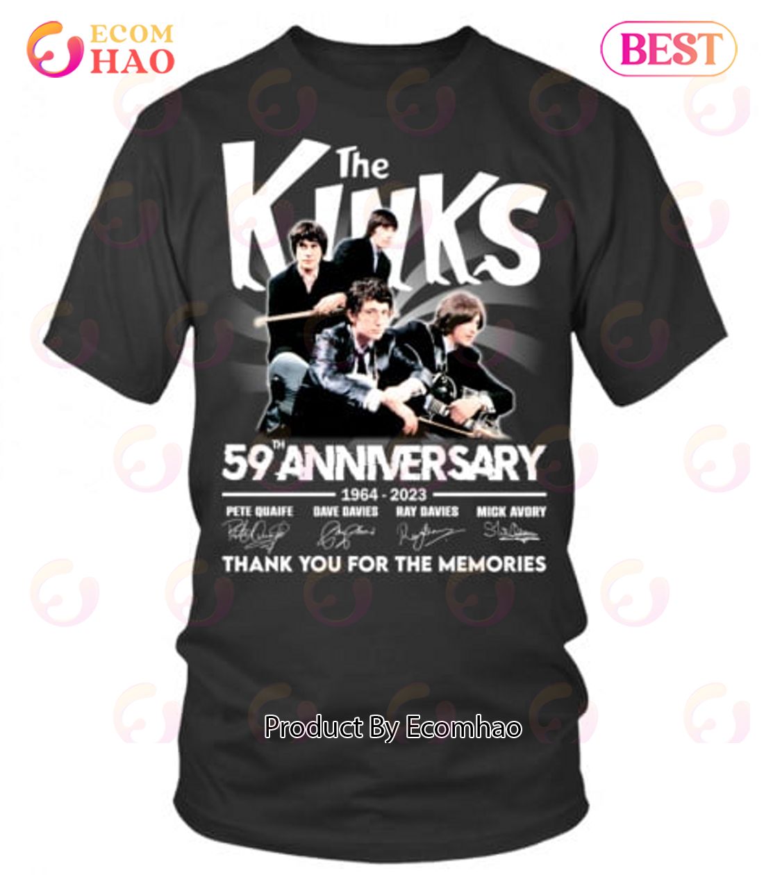 The Kinks 59th Anniversary 1964 – 2023 Thank You For The Memories T-Shirt